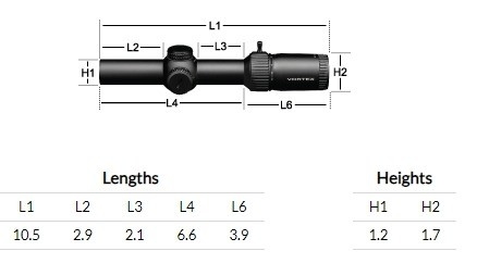 18.5oz 1-6x24 SFP Οπτική Οπτική AR-BDC3 Reticle 30 mm Tube με σταθερή ρύθμιση παράλλαξης