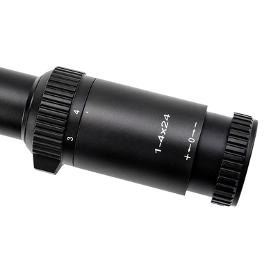 1-4x24 φωτισμένο τακτικό 30mm Tube Glass Reticle Scope με μέγιστη ισχύ 0