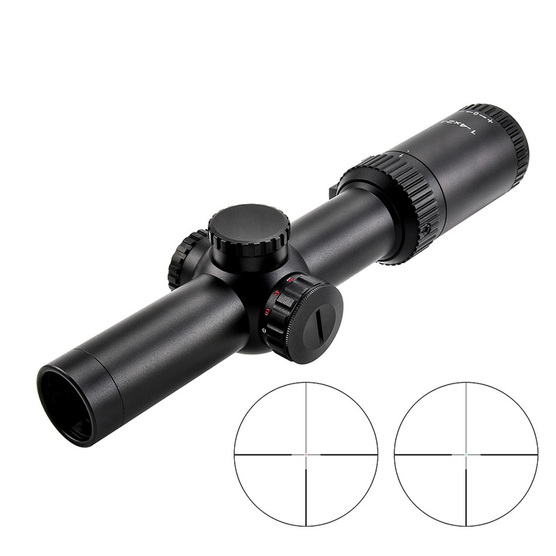 1-4x24 φωτισμένο τακτικό 30mm Tube Glass Reticle Scope με μέγιστη ισχύ 0